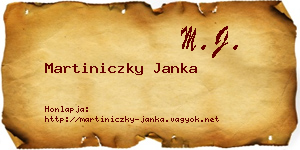 Martiniczky Janka névjegykártya